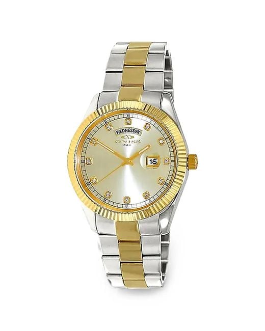 Oniss Metallic Royale Fluted-Bezel 42Mm Watch for men