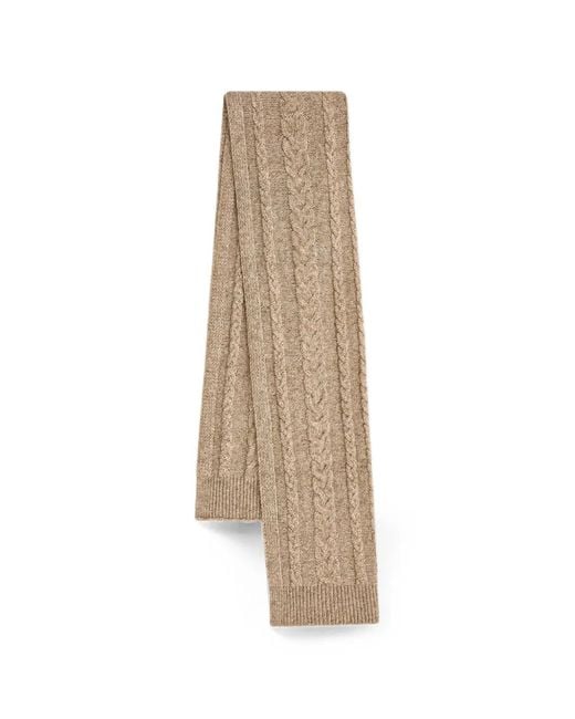 INTROPIA Natural Cable-Knit Ribbed Scarf