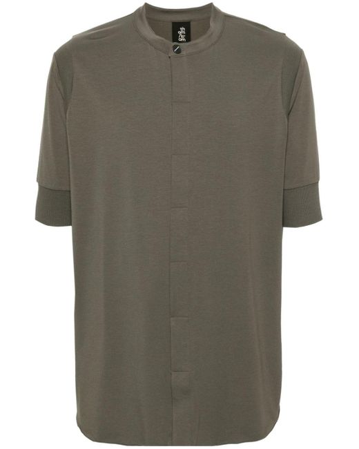 Thom Krom Green Ribbed-detailing Button-up Shirt for men