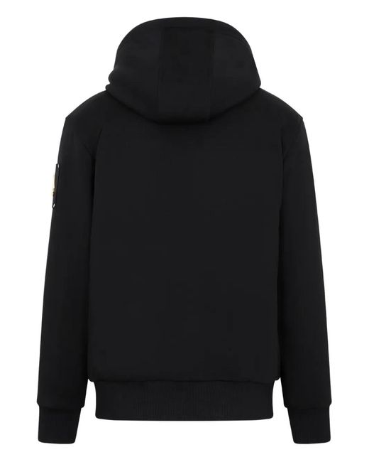 Moose Knuckles Black Hooded Zip-Up Jacket for men