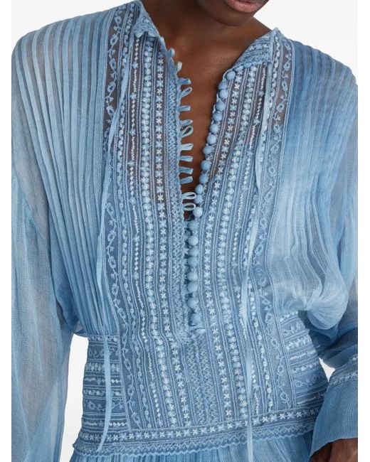 ermanno scervino blue dress Ermanno Scervino // Blue Wool Corset Dress – VSP Consignment main image 0