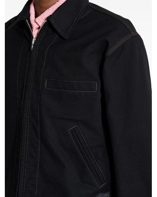 Stussy Blue Work Contrast-Stitch Collared Jacket