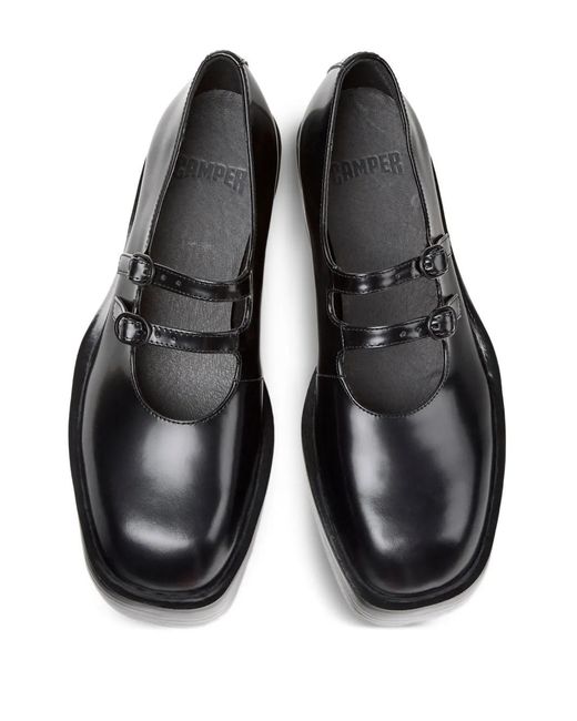 Camper Black Billie Buckle-Strap Pumps