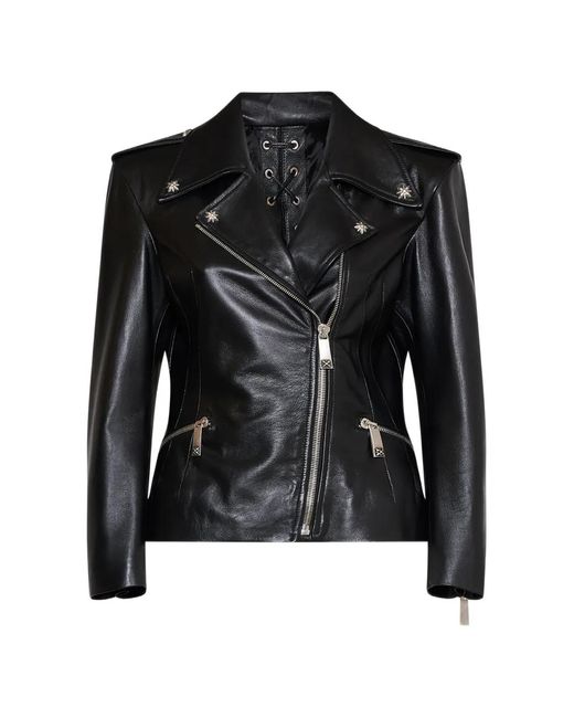 John Richmond Black Lace-Up Biker Jacket