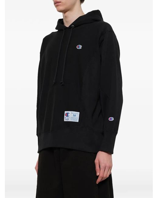Undercover Black X Uc Logo-Patch Drawstring Hoodie for men