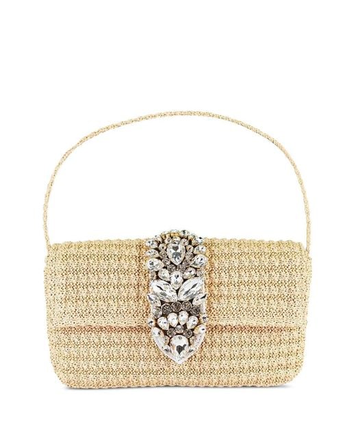 Gedebe Natural Habibi Crystal-Embellished Shoulder Bag