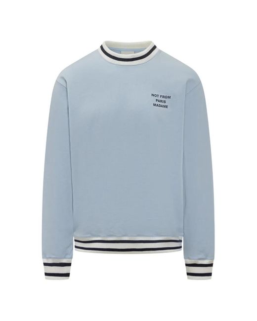 Drole de Monsieur Blue Slogan-Print Sweatshirt for men