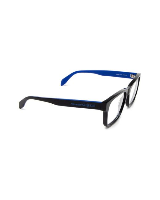 McQueen Black Rectangle-Frame Glasses for men