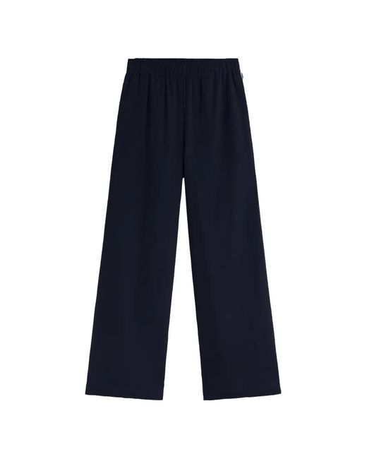 Ecoalf Blue Moss Elasticated Wide-Leg Trousers