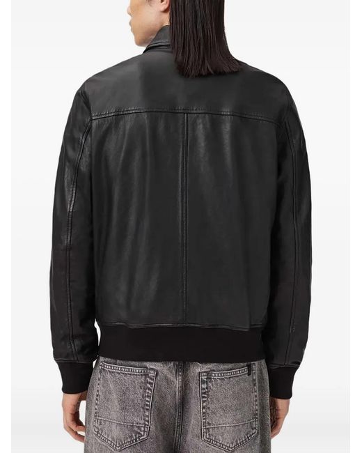 AllSaints Black Rashford Leather Jacket for men