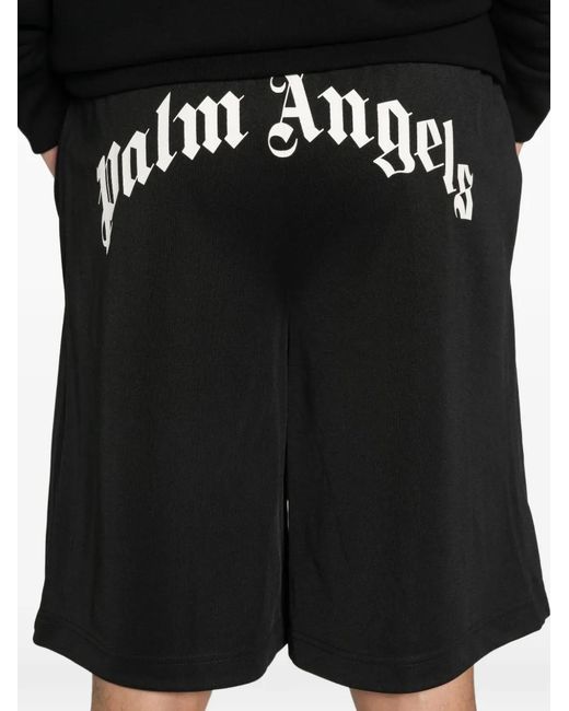 Palm Angels Black Bermuda Logo for men