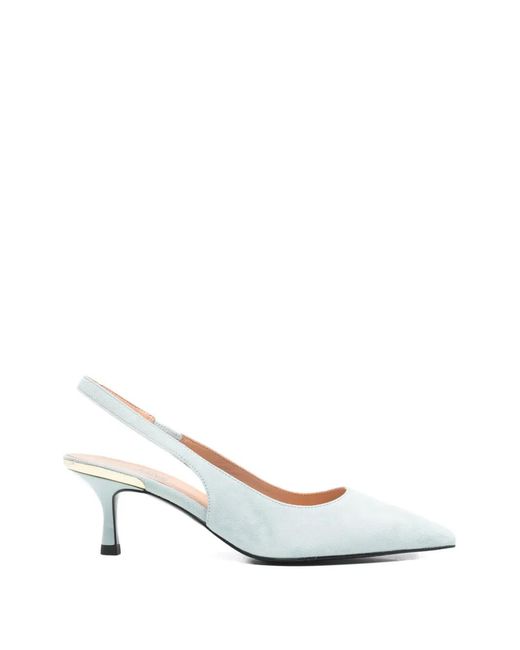 Love Moschino White Slingback Leather Pumps