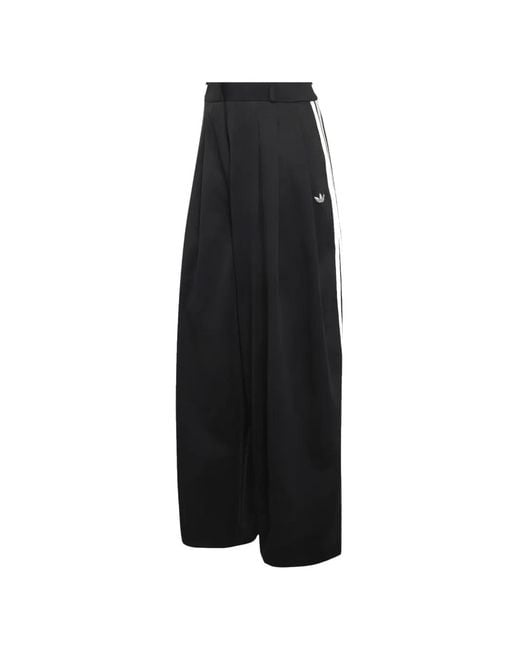 Adidas Black Pleated Side-Stripe Trousers
