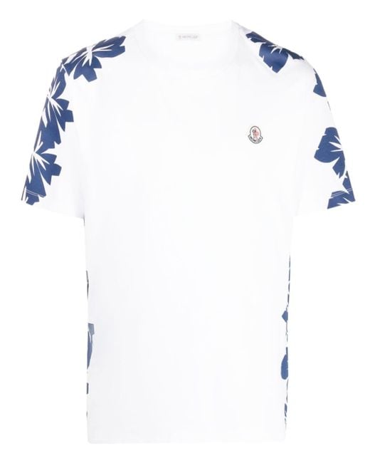 Moncler T-shirt Met Bloemenprint in het White voor heren
