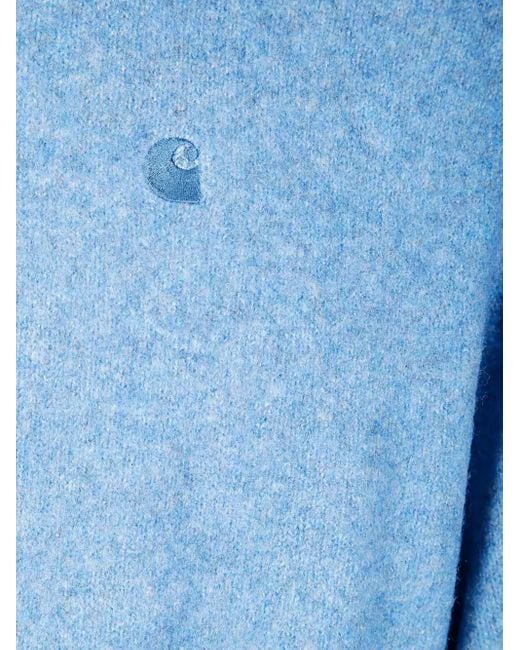 Carhartt Blue Curtis Logo-Patch Sweater for men