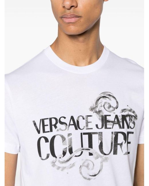 Versace White Logo-print Cotton T-shirt - Men's - Cotton for men