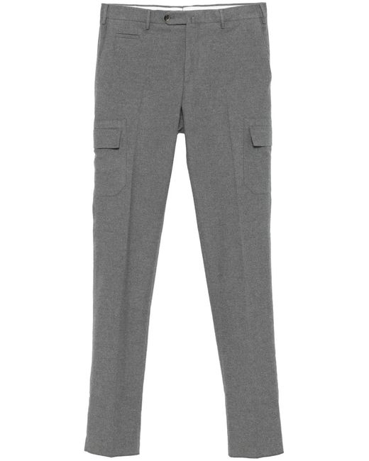 PT Torino Gray Felted Cargo Pants for men