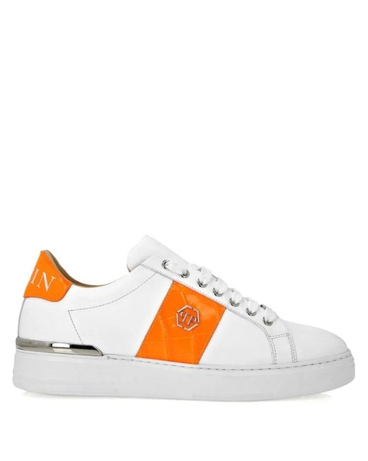 Philipp Plein White Hexagon Low-Top Sneakers