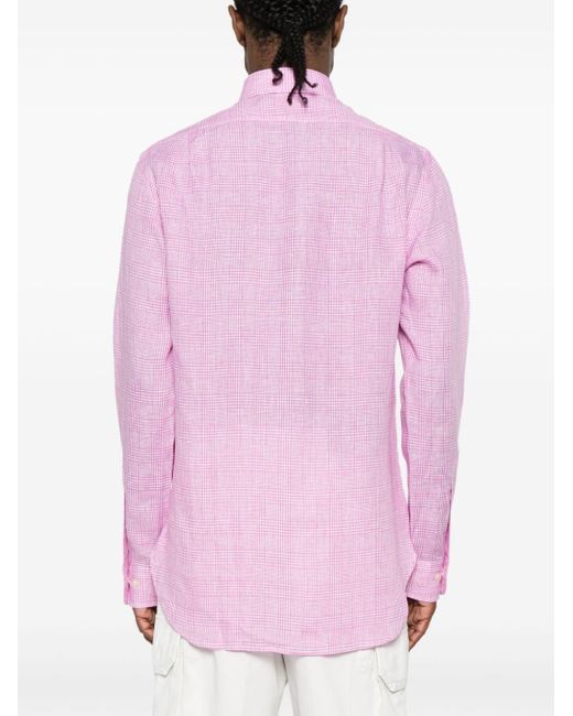 Camicia con ricamo Polo Pony di Polo Ralph Lauren in Pink da Uomo