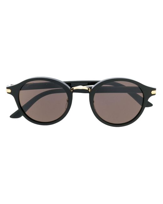 Cartier Sonnenbrille mit rundem Gestell in Black für Herren