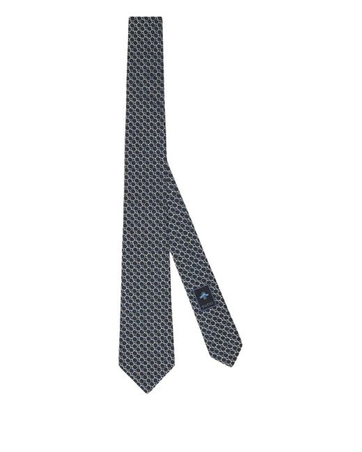 Corbata Con Motivo Circular Gucci de hombre de color Blue