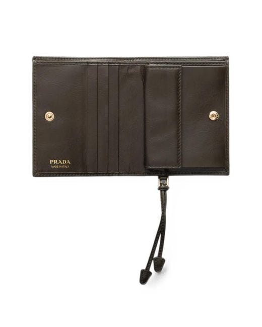 Prada Gray Small Leather Wallet