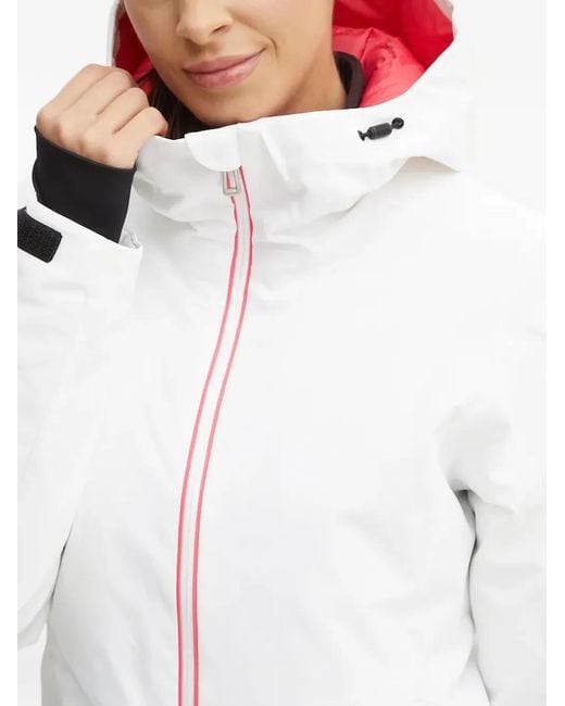 Rossignol White Strawpile Hooded Ski Jacket