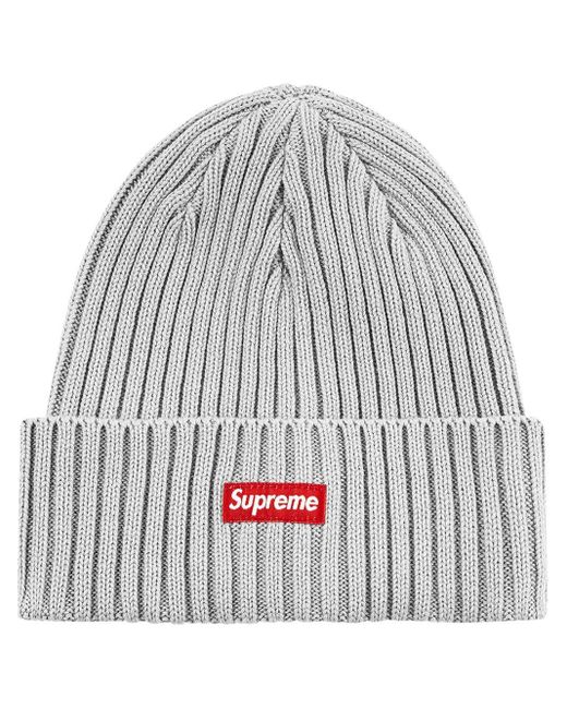 Supreme Gray Overdyed Knitted Beanie Hat for men
