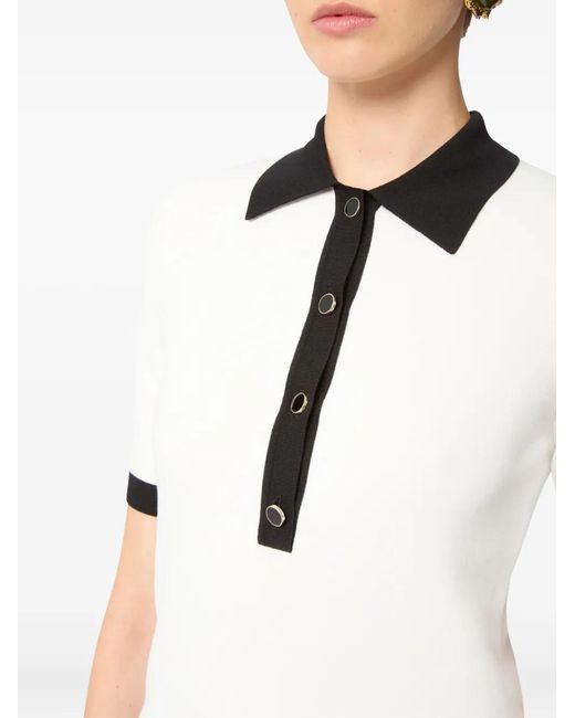 Nina Ricci Black Button Short-Sleeves Polo Shirt