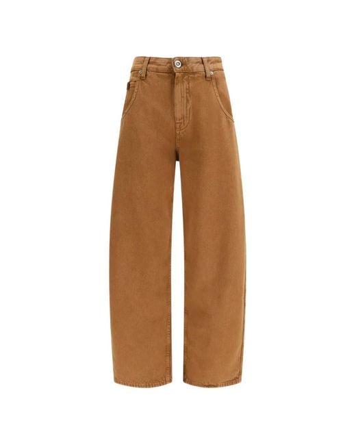 Jacob Cohen Brown Buttoned Five-Pocket Jeans