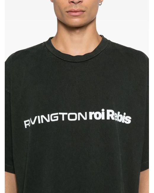 RRR123 Black Logo Detail T-Shirt for men