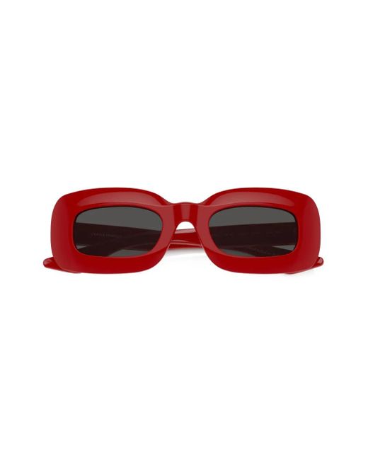 Oliver Peoples Red 1966C Rectangle-Frame Sunglasses