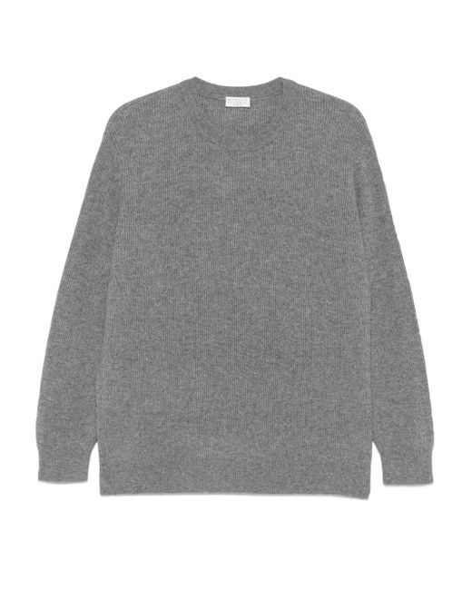 Brunello Cucinelli Crew Neck Sweater Gray