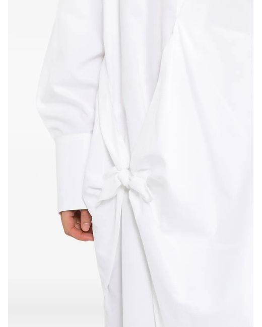 Helmut Lang White Asymmetric Shirt Dress