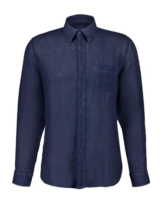 メンズ 120% Lino リネンシャツ Blue