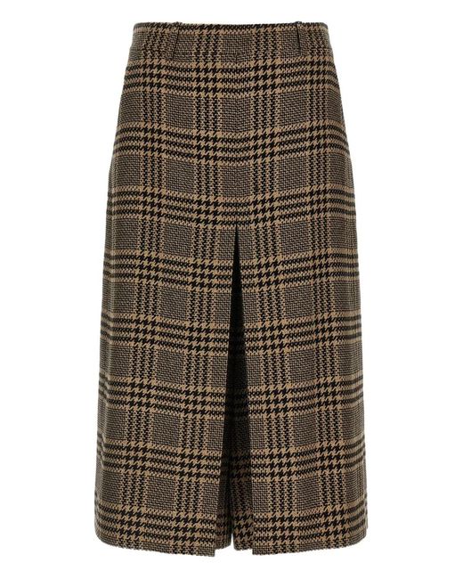 Saint Laurent Brown Silk And Cashmere Culottes