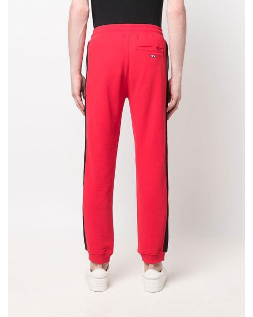 Pantalones de chándal con parche del logo DIESEL de Algodón de color Rojo  para hombre | Lyst