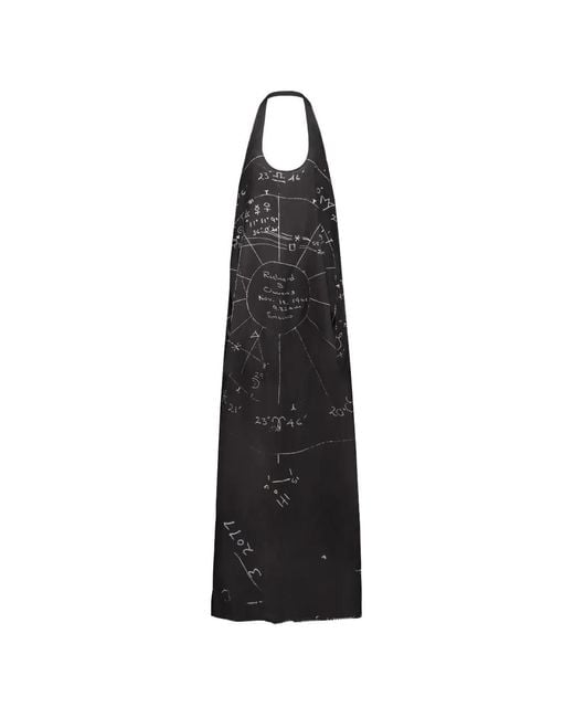 Rick Owens Black Graphic-Print Halterneck Dress