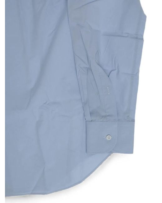 Corneliani Blue French-Collar Cotton Shirt for men