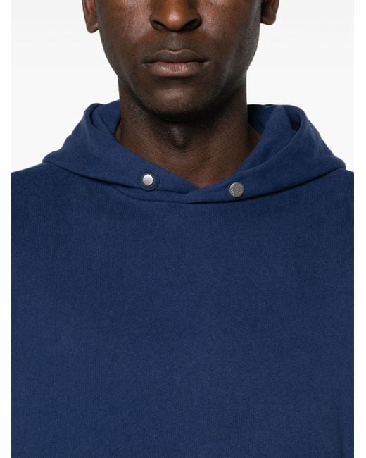 Zegna Blue Drop-shoulder Jersey Hoodie for men