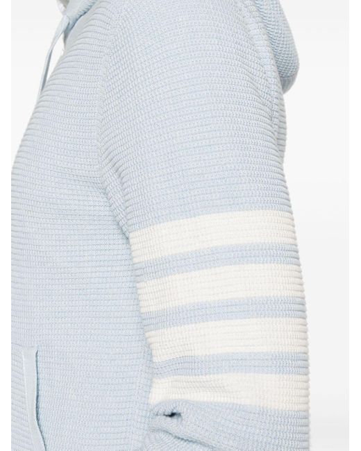 Thom Browne Blue 4 Bar Stripes Intarsia-knit Cardigan for men