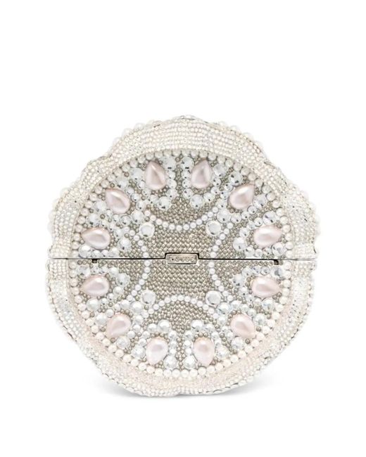 Judith Leiber White Crown Diana Crystal-Embellishment Clutch Bag