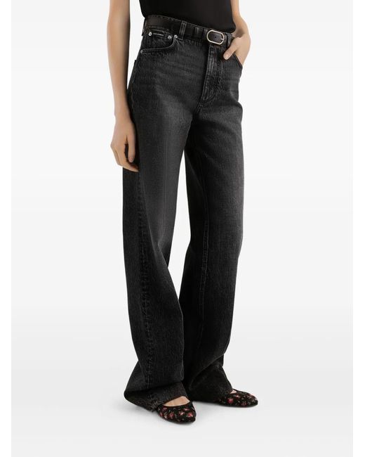 Dolce & Gabbana Black Logo-Plaque Jeans