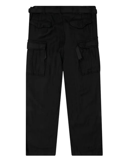 Sacai Black Belted Cargo Trousers for men