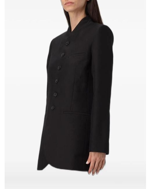 Coperni Black Button-Up Crepe Coat