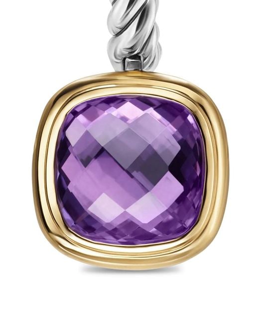 David Yurman Purple 18Kt And Sterling Albion Amethyst Drop Earrings