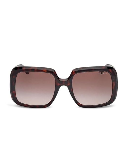 GUESS EYEWEAR Zonnebril Met Vierkant Montuur En Ketting Detail in het Pink