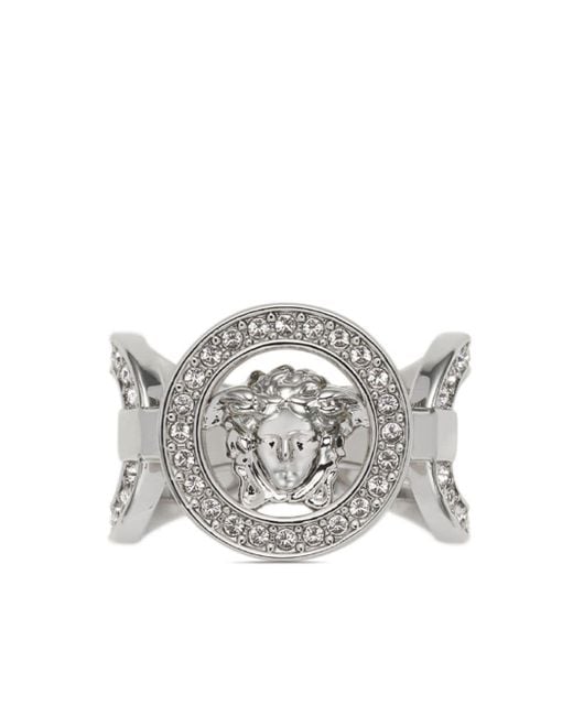Versace Gray Medusa '95 Crystal-embellished Ring