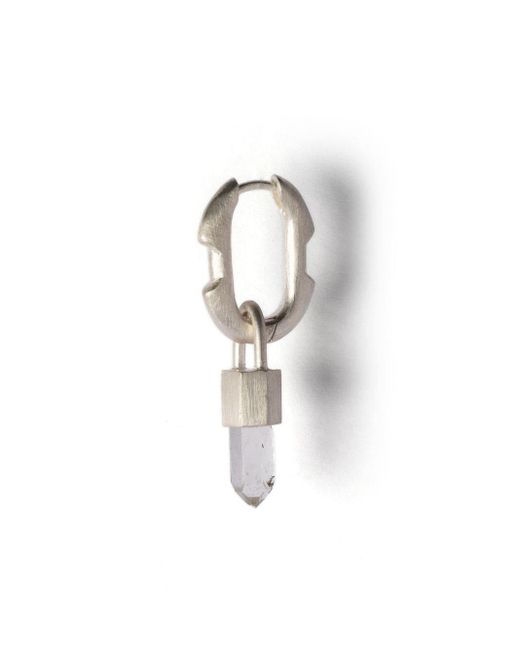 Parts Of 4 White Deco Quartz Pendant Earring