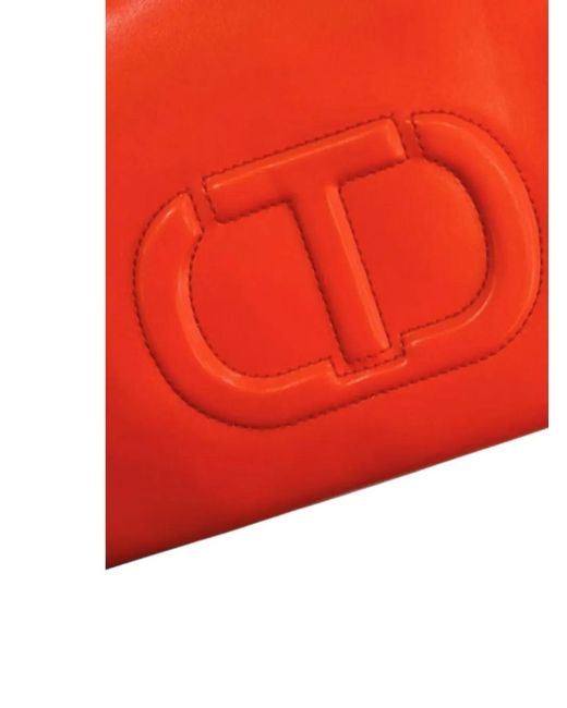 Twinset Red Logo-Embossed Tassel-Detail Tote Bag